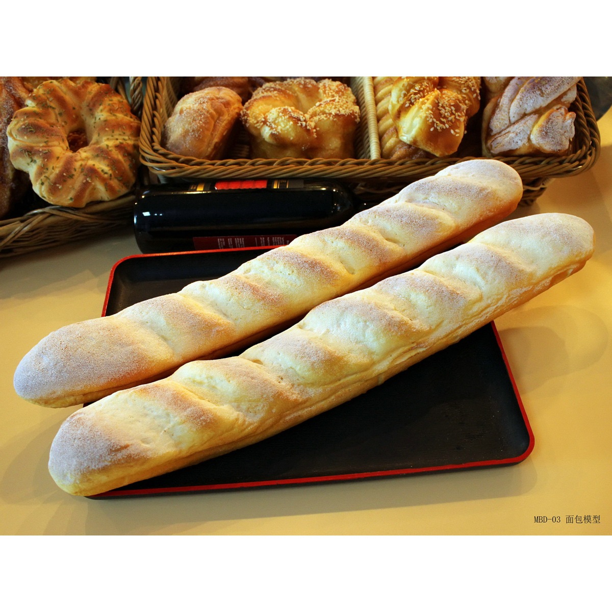 高仿真面包模型 mbd-03 法棒撒粉大法棍店堂展示家居装饰世界热销