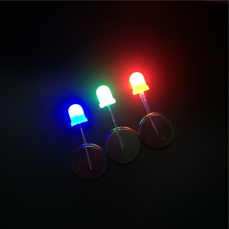 5w8mmled指示灯5v有边无边f8灯珠雾状rgb三色led灯珠共阳发光二极管