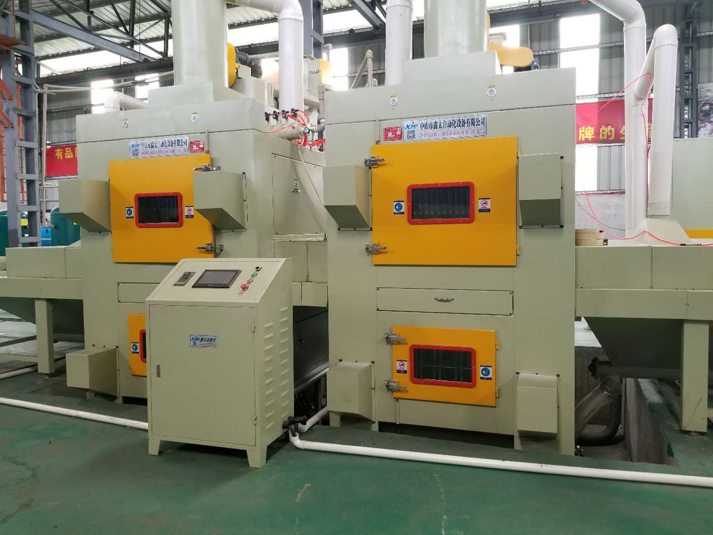 平面输送式自动喷砂机 不锈钢打砂机 单仓双面大型自动喷砂机