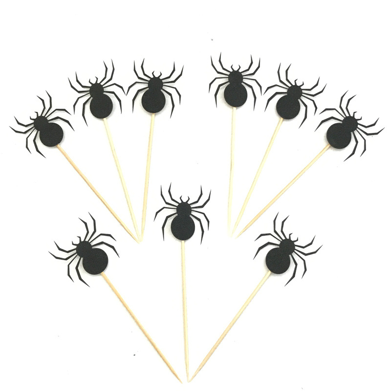 每包里面含有胶点 卡片 牙签 需要自己diy粘上 【名称】黑蜘蛛创意插