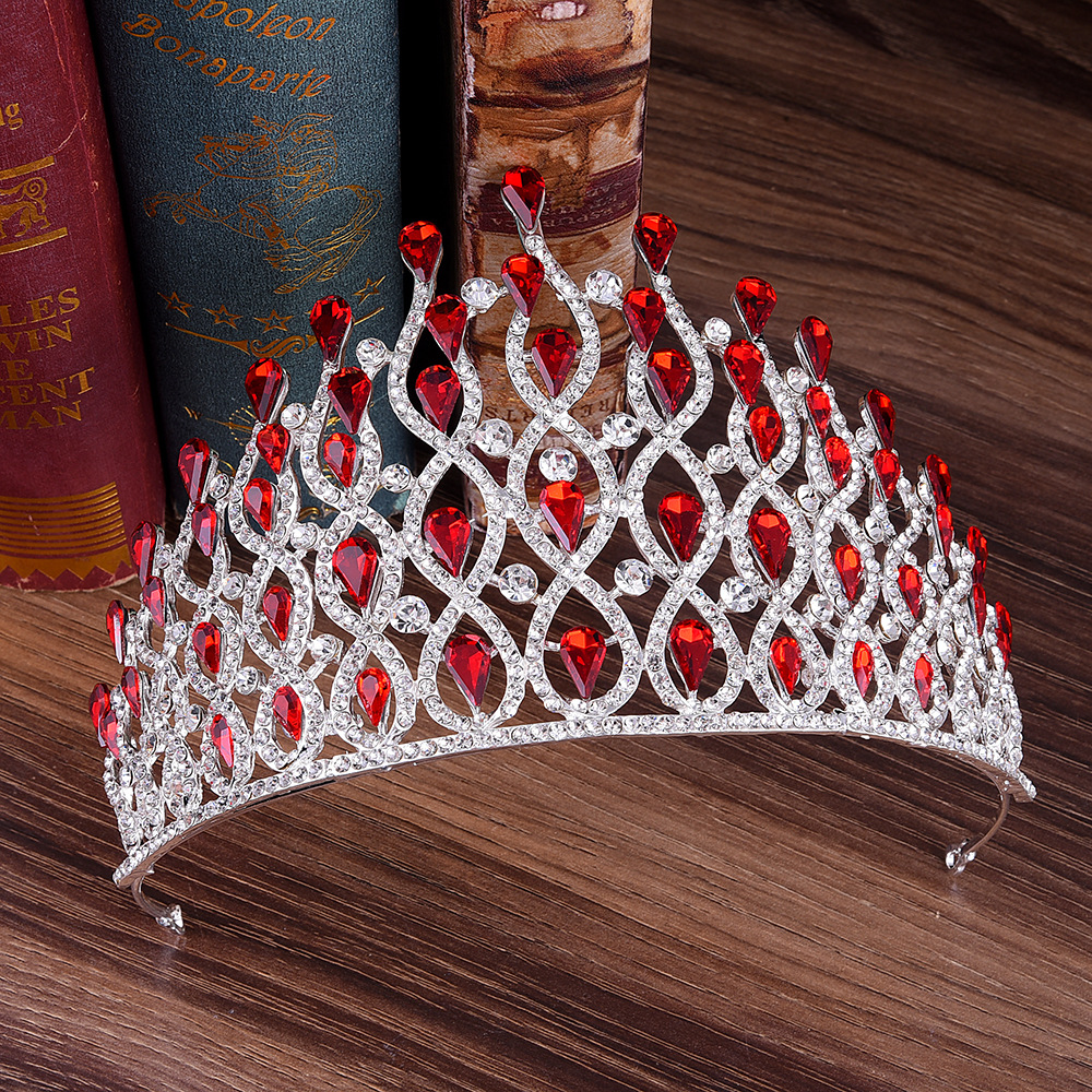 h1101新款新娘银色大皇冠 欧式奢华合金水钻水晶巴洛克发箍头饰