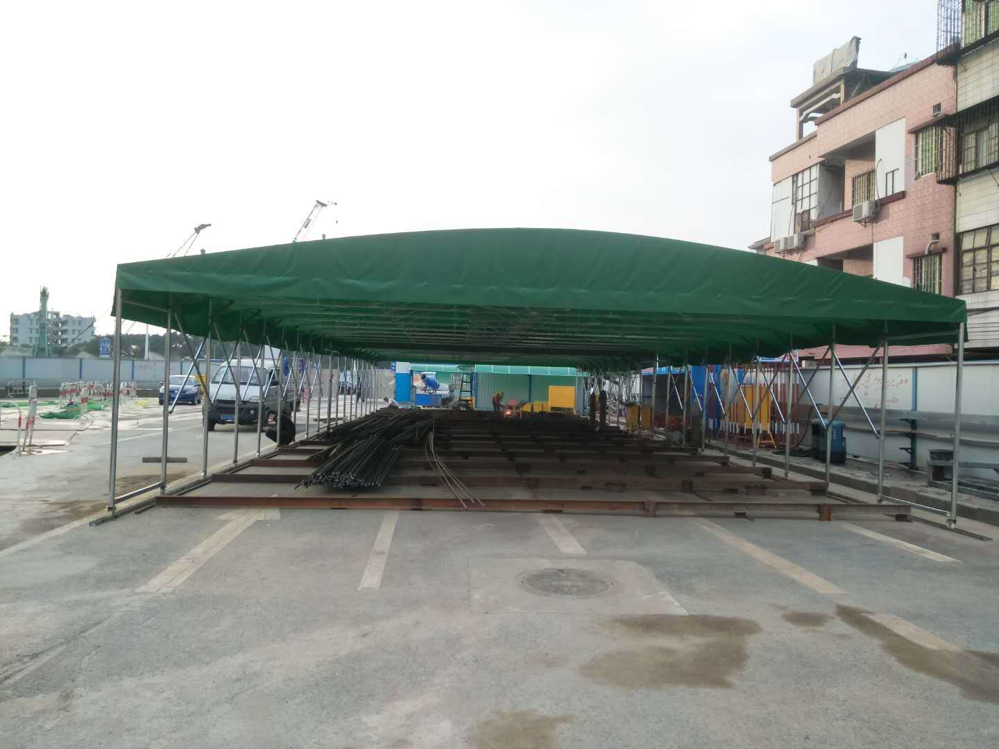 户外推拉雨棚临时搭建仓库雨棚拆装帐篷大排档夜宵遮阳蓬简易棚
