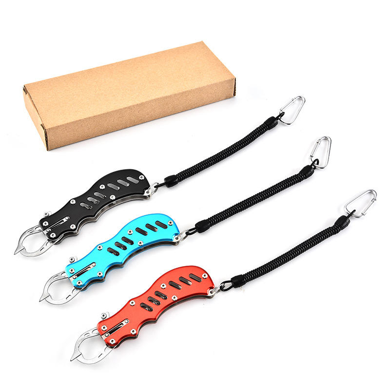 不锈钢控鱼器 路亚鱼嘴钳夹鱼工具 便携不锈钢控鱼器渔具批发