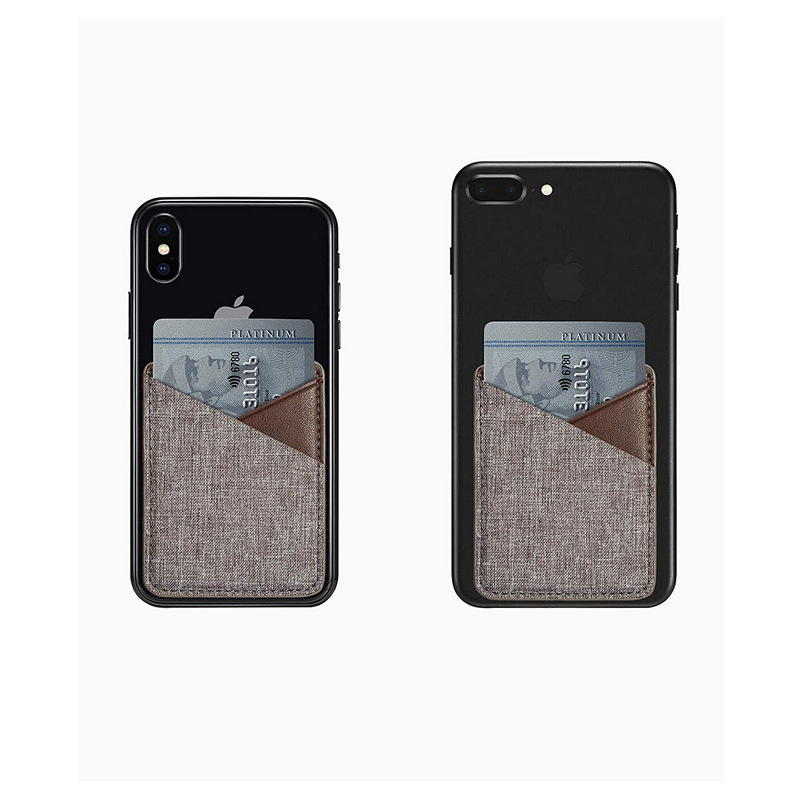 新款pu皮革手机背贴卡套 简约x型双卡位皮革卡套卡贴 定制logo