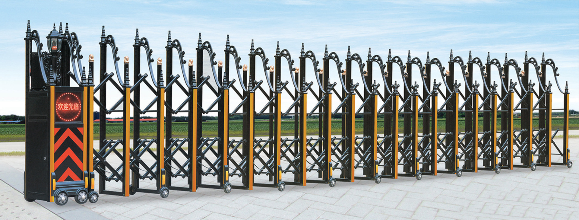 佛山厂家自动移动门智能别墅电动推拉门电动摇控伸缩铝合金伸缩门