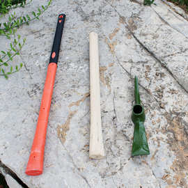 户外纯钢6411加固筋小洋镐包塑柄绿色 开荒登山洋镐十字镐