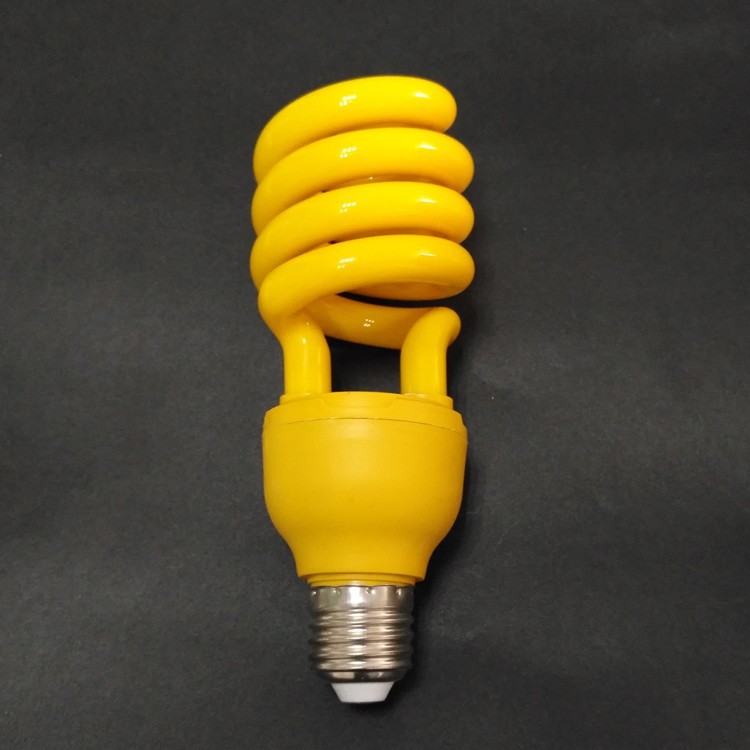 驱蚊灯泡 黄光u型螺旋 节能灯 抗紫外线 橘红 无尘车间印刷暗房