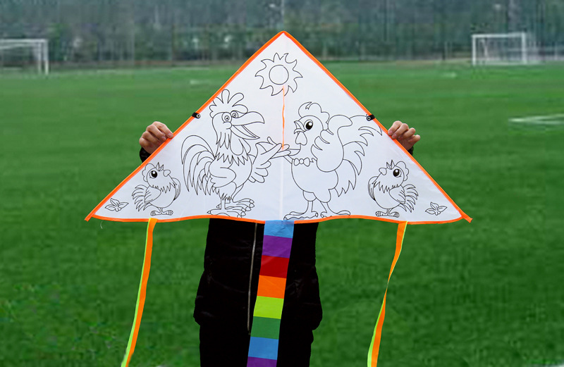 diy风筝填色风筝空白风筝儿童手绘教学材料幼儿绘画厂家直销批发