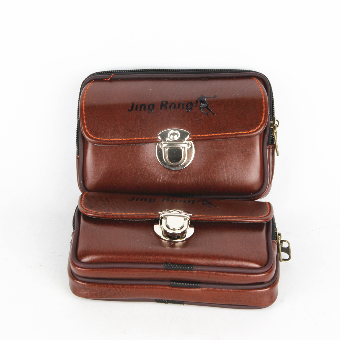 仿皮双层手机包 腰间皮包 钱包 10元店日用百货货源 地摊货源