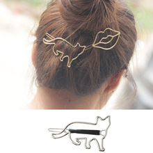 新款热卖小狗镂空金属发夹 欧美时尚发饰可爱小动物发夹批发