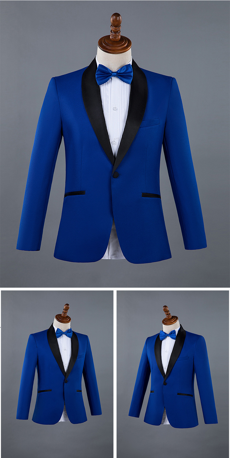 成人演出服男新款个性主持人合唱新郎服装司仪礼服表演服西装套装