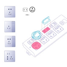 中式电源插座孔插盖 阿根廷电源安全插座孔防尘防电盖带拔子