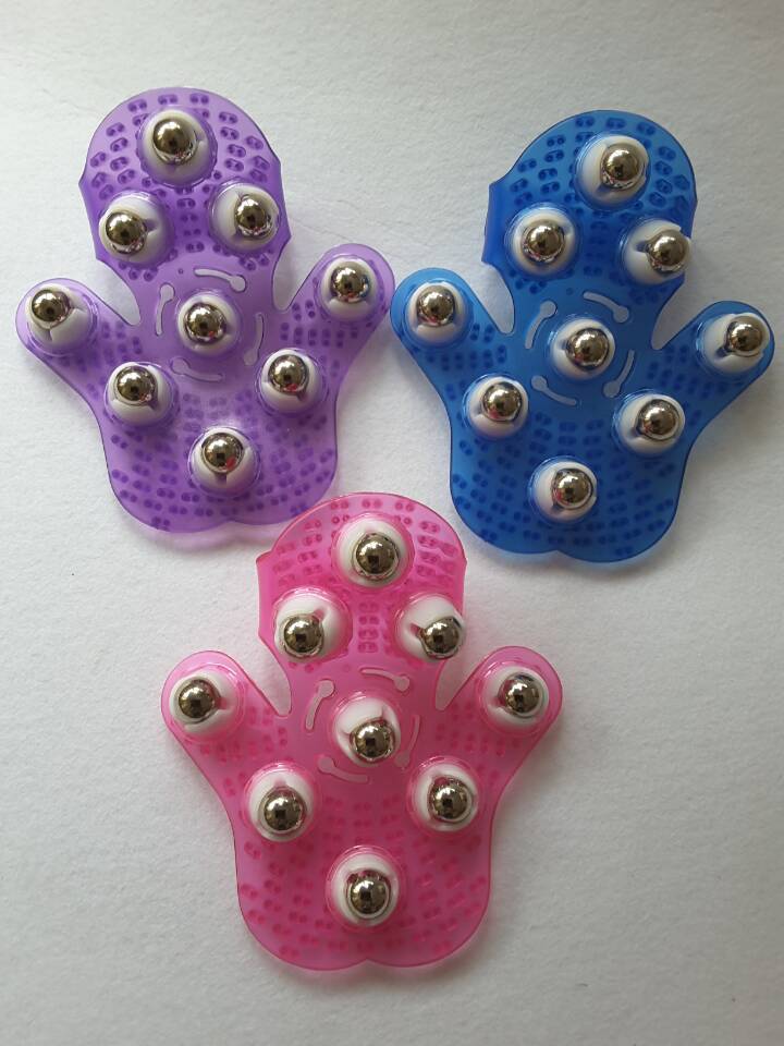 批发亚马逊速卖通热销九珠按摩器手动颈部按摩器手掌形钢珠按摩器