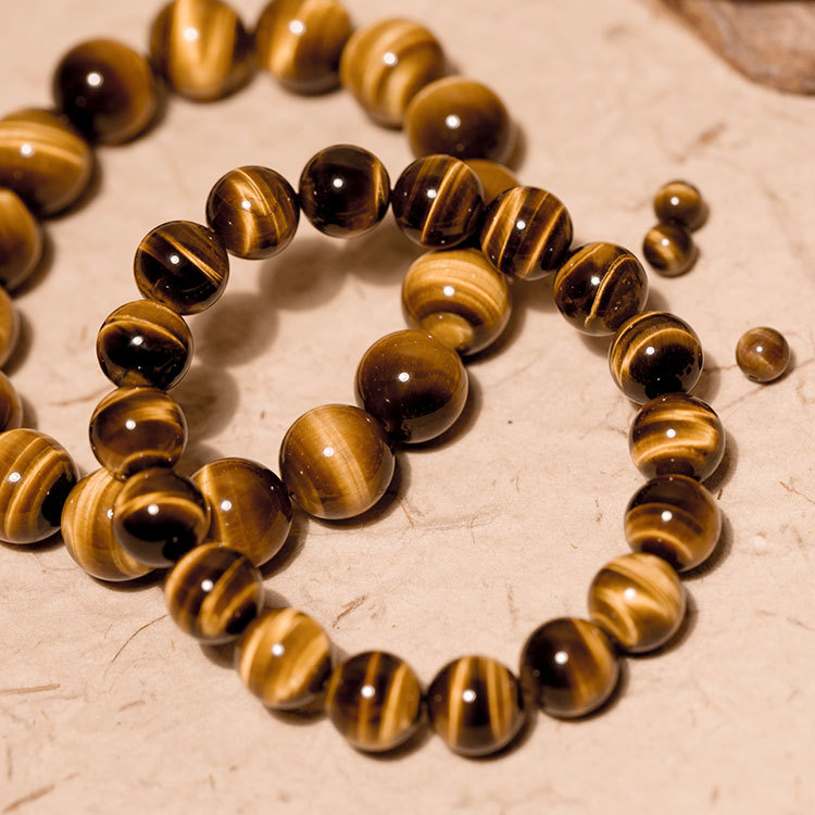 玉钰 黄虎眼石手链diy 配饰约18cm 珠宝散珠配件 黄虎眼 源头厂家