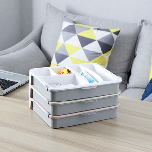 桌面伸缩收纳盒抽屉整理分隔塑料储物盒餐具家居用品可叠加r304