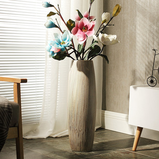 插花陶瓷大花瓶欧式落地客厅会所酒店别墅家居装饰品大摆件三件套