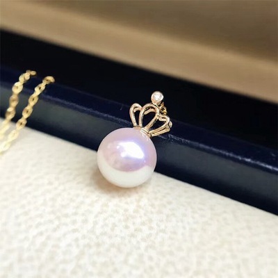 2018新款s925纯银圆珠项链 强光无暇圆珠淡水珍珠贵妃项链批发