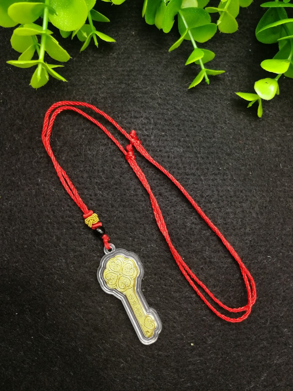 幸运四叶草金钥匙吊坠金箔钥匙挂坠会销保险礼品