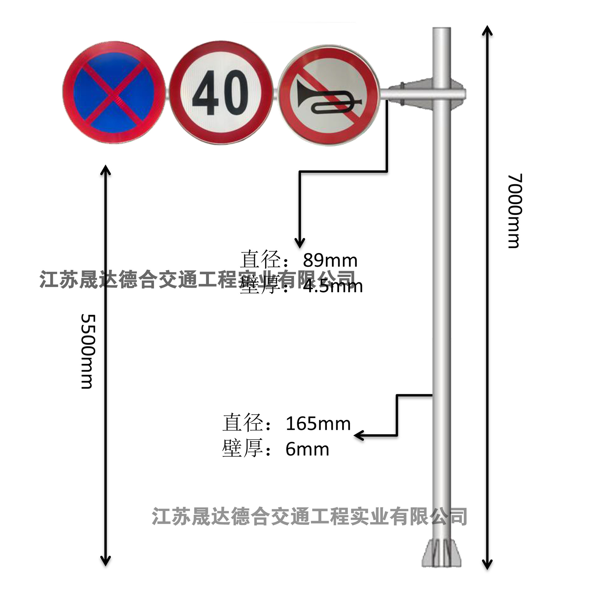 单悬臂l杆 热镀锌喷塑 高速公路交通标志牌杆件 道路指示牌立柱