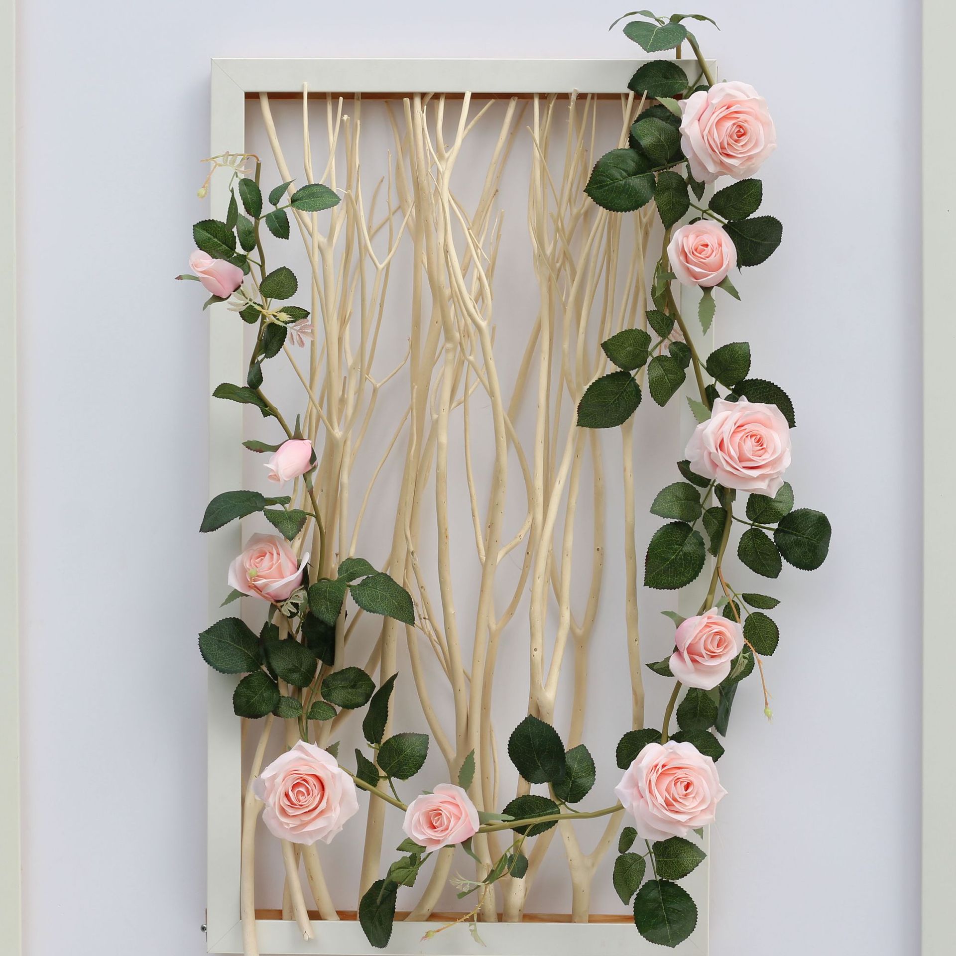 高档仿真玫瑰花藤藤条壁挂家居婚庆装饰仿真花缠绕垂吊