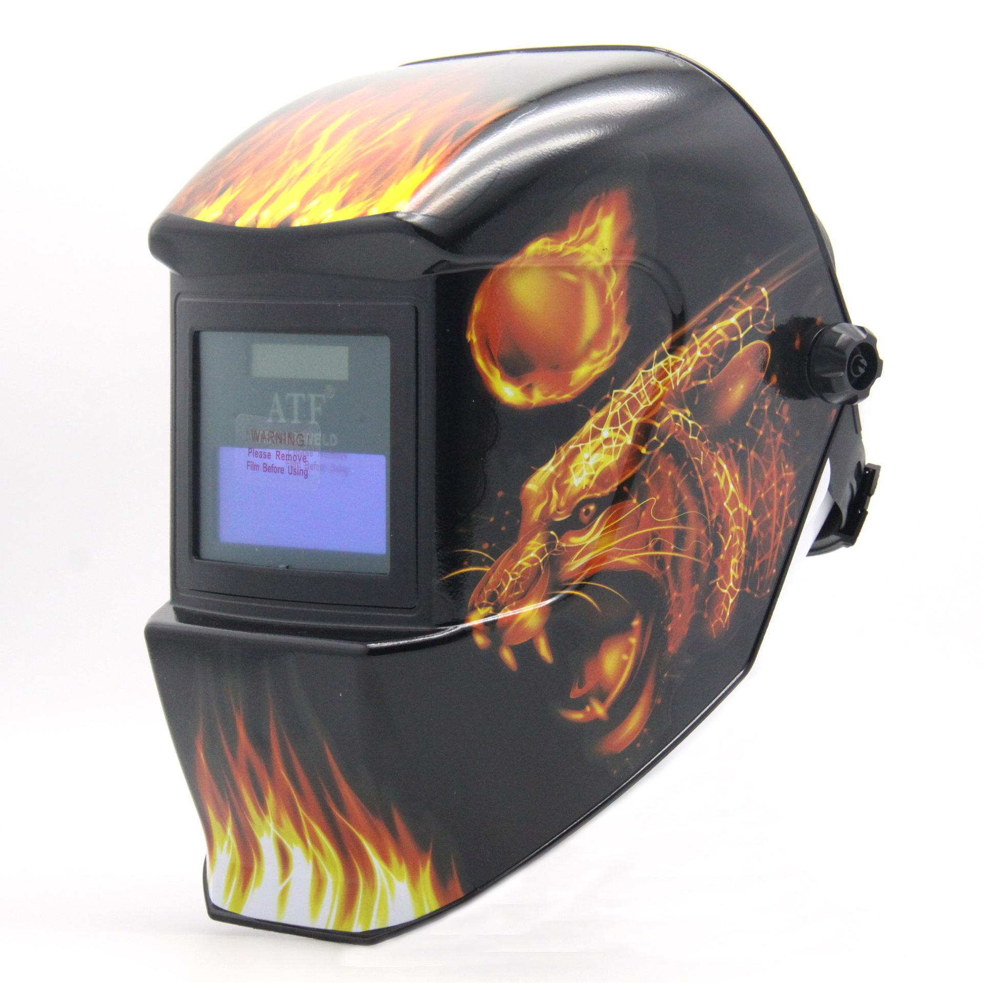 焊工专用氩弧焊气保焊太阳能自动变光焊接面罩火焰猎豹aloe-350f