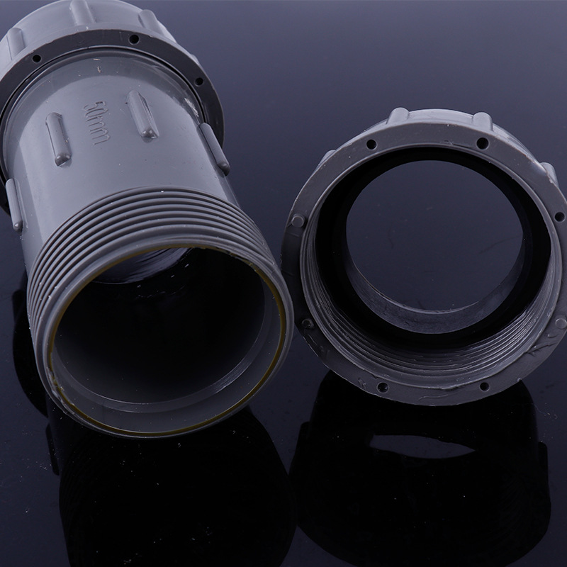 pvc白灰色给水快接塑料水管抢修快速接头国标pvc供水快接配件批发