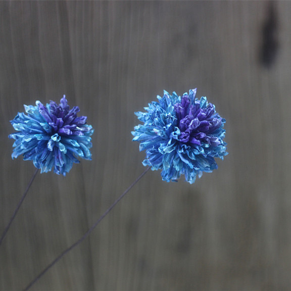 蓝星球文艺小清新家居装饰艺术干花花束蓝色花球花插拍摄道具