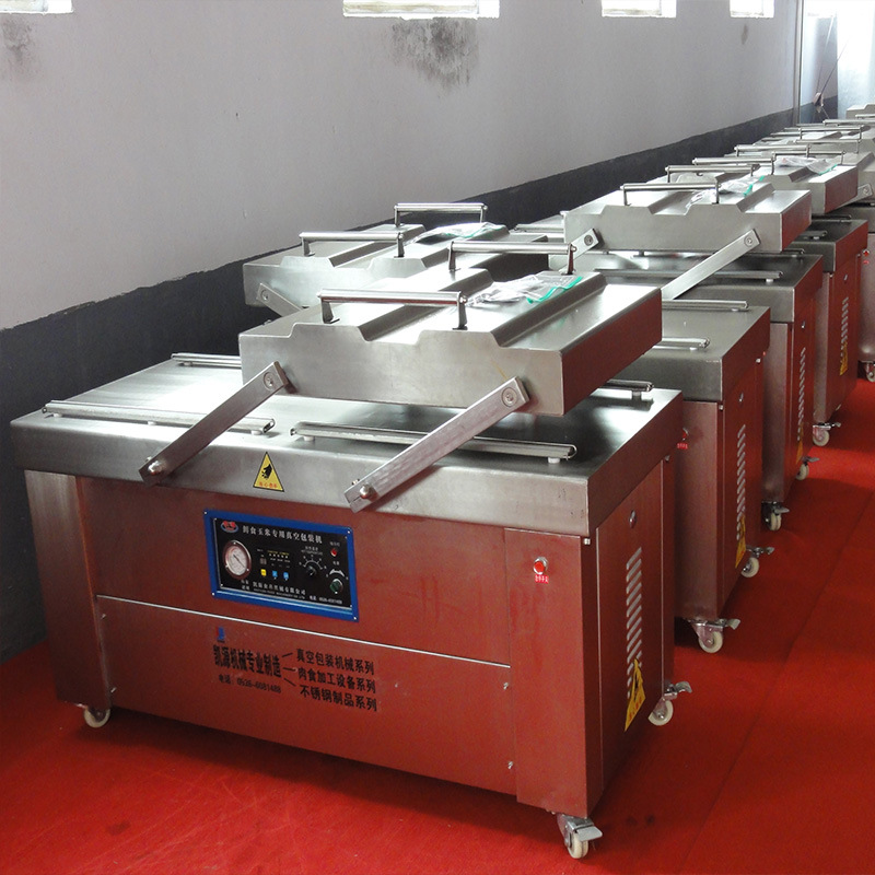 连续自动摆盖真空密封机 双室600型铝箔封口机食品真空包装机