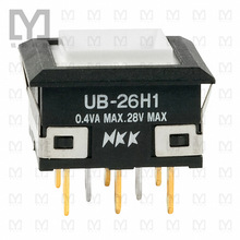 UB26KKG015F【按钮开关】SWITCH PUSH DPDT 0.4VA 28V