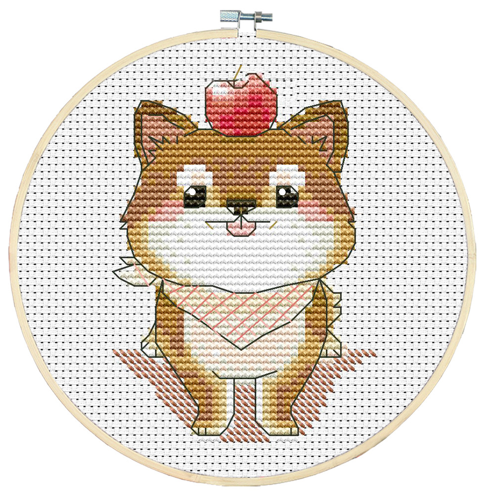 印花十字绣线绣新款水果动物小幅带框学生手工布艺diy刺绣材料包