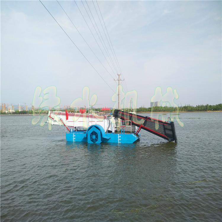 东北河道水草打捞船 景区水草清理机械厂家 湖面生活垃圾清理设备-阿