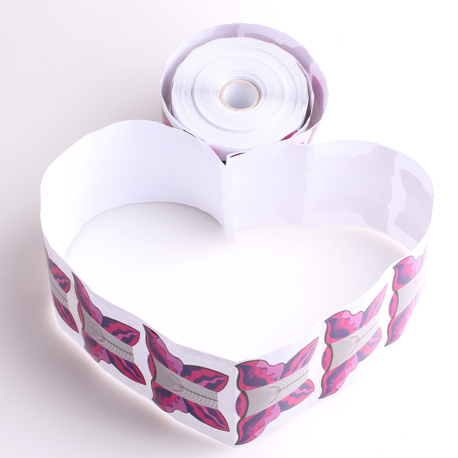 跨境美甲100/500片/卷美甲蝴蝶形纸托水晶甲光疗甲延长指甲托美甲