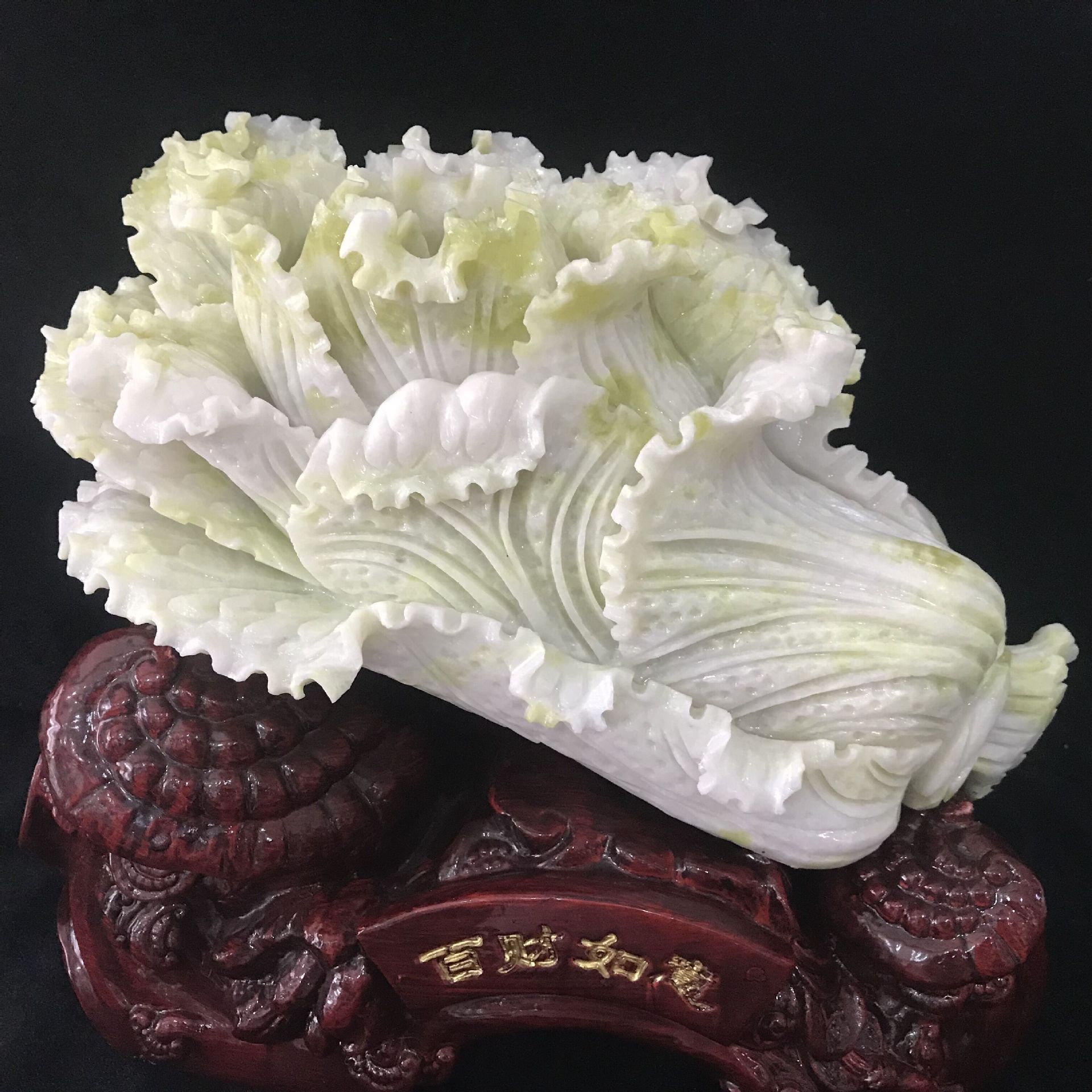 玉石工艺品玉白菜摆件 岫岩玉手工创意实用工艺礼品 玉石摆件批发