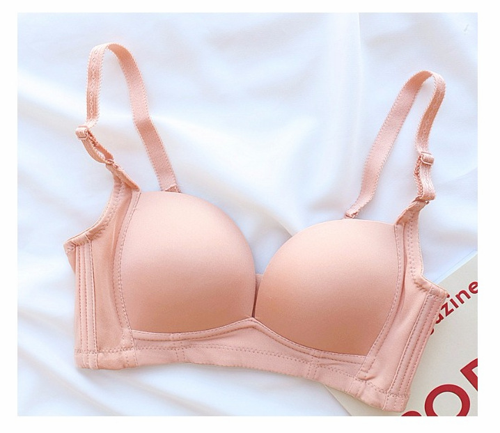 无钢圈光面纯色少女运动罩杯无痕调整型聚拢文胸收副乳性感内衣