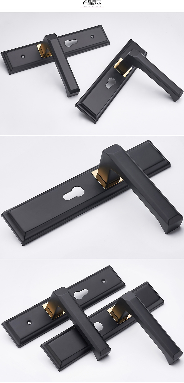 欧式静音门锁室内卧室门把手木门家用房门锁机械门锁五金锁具