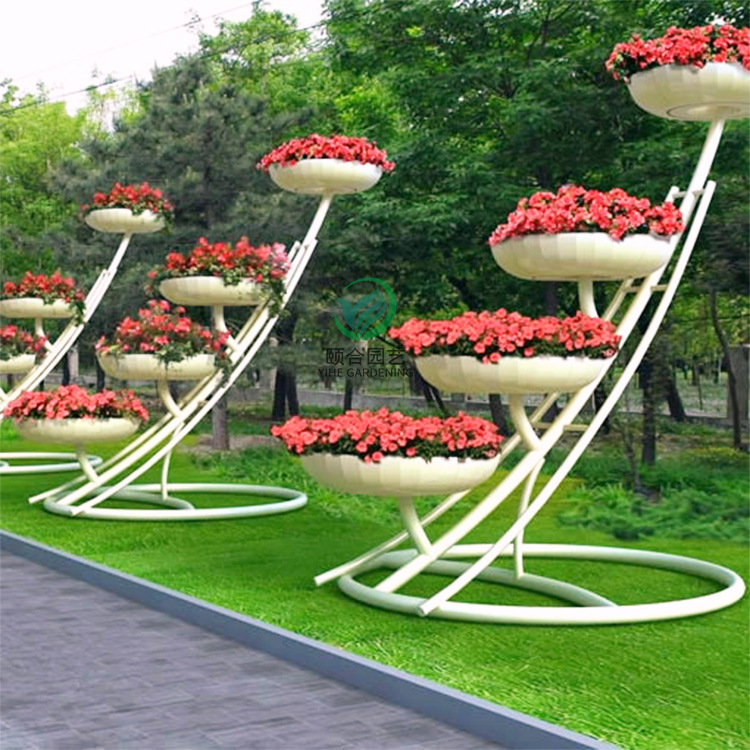 浙江景观植物立体花坛 立体组合花盆花架支持定制免费出样