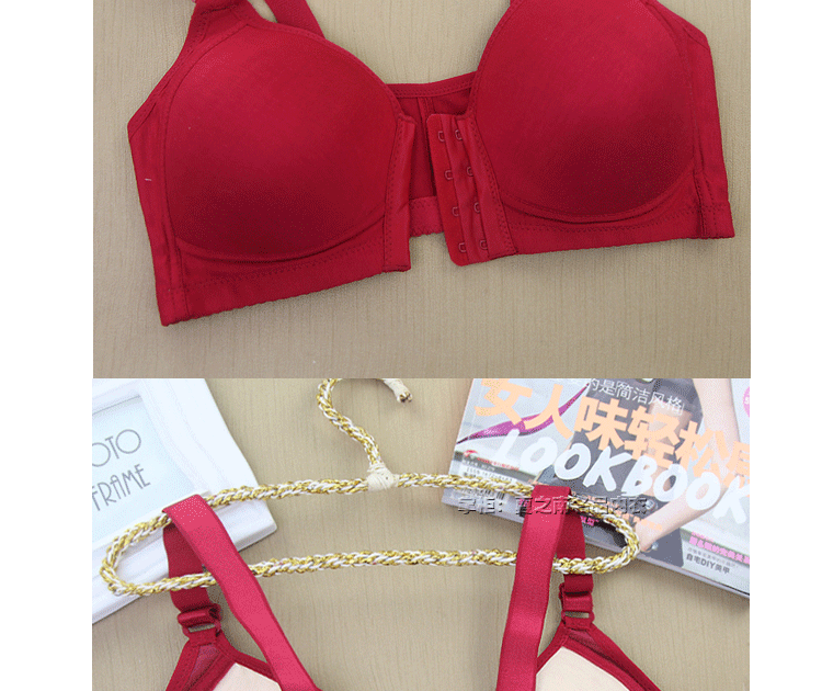 前扣大码内衣文胸bc杯少女学生全罩杯无钢圈薄款哺乳聚拢妈妈胸罩