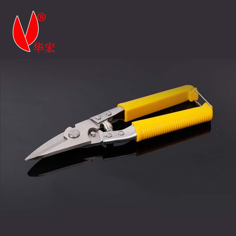 Factory Supply Multi-Functional Sheet Metal Shears Sawtooth Stainless Steel Industrial Grade American Elbow 8-Inch Iron Sheet Strong Force Scissors