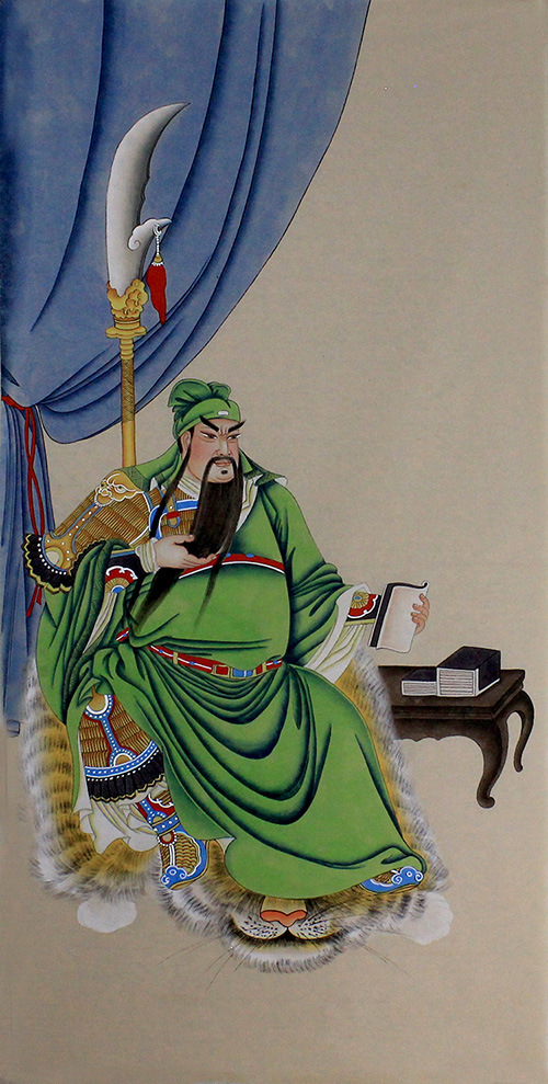 中堂字画关公画像武圣人关羽镇宅 手绘真迹关公画像批发