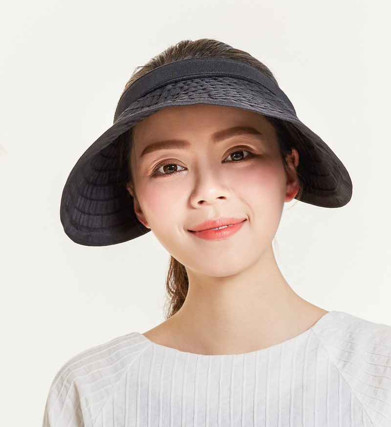 夏季新款空顶帽子女士韩国户外防晒遮阳太阳帽折叠两用帽子批发