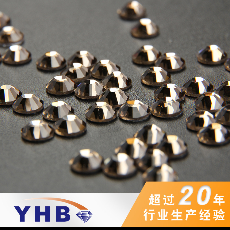 Factory Wholesale Clothing Accessories Imitation Czech Diamond Taupe round Imitation Diamond Boutique High-Grade a Hot Drilling