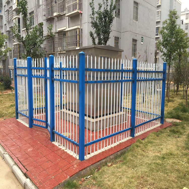 氟碳漆方通铁管护栏 学校围墙喷漆铁艺栏杆 工厂花园公园围栏