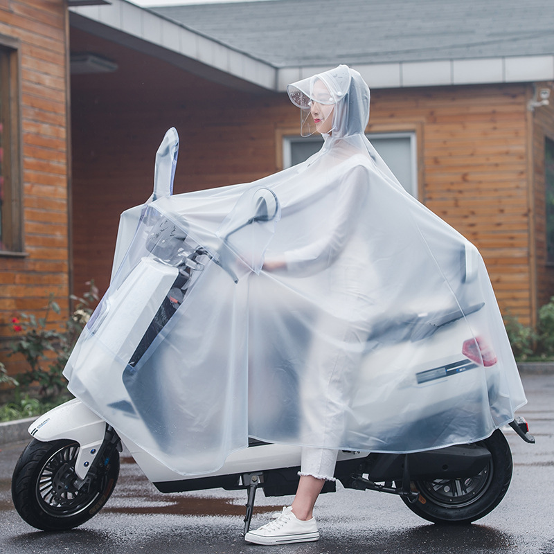 Battery Electric Vehicle Raincoat Transparent Single Double PVC Raincoat Adult Riding Motorcycle Bicycle Poncho Wholesale