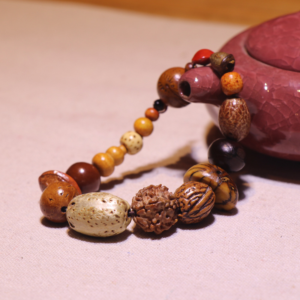 十八籽菩提子手链多宝菩提佛珠手串 旅游佛教寺庙结缘 地摊货源