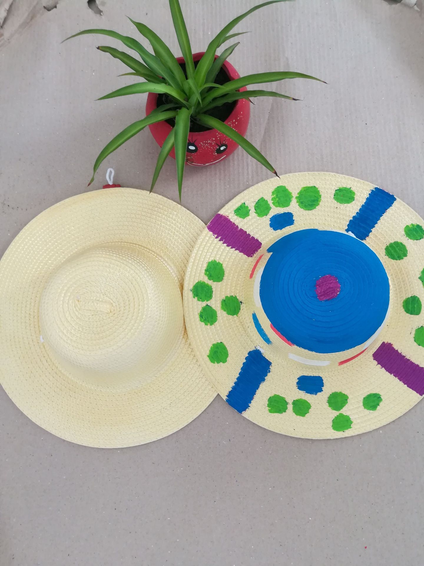 幼儿园绘画草帽diy创意美术材料画画涂鸦草帽定制loke广告帽直销