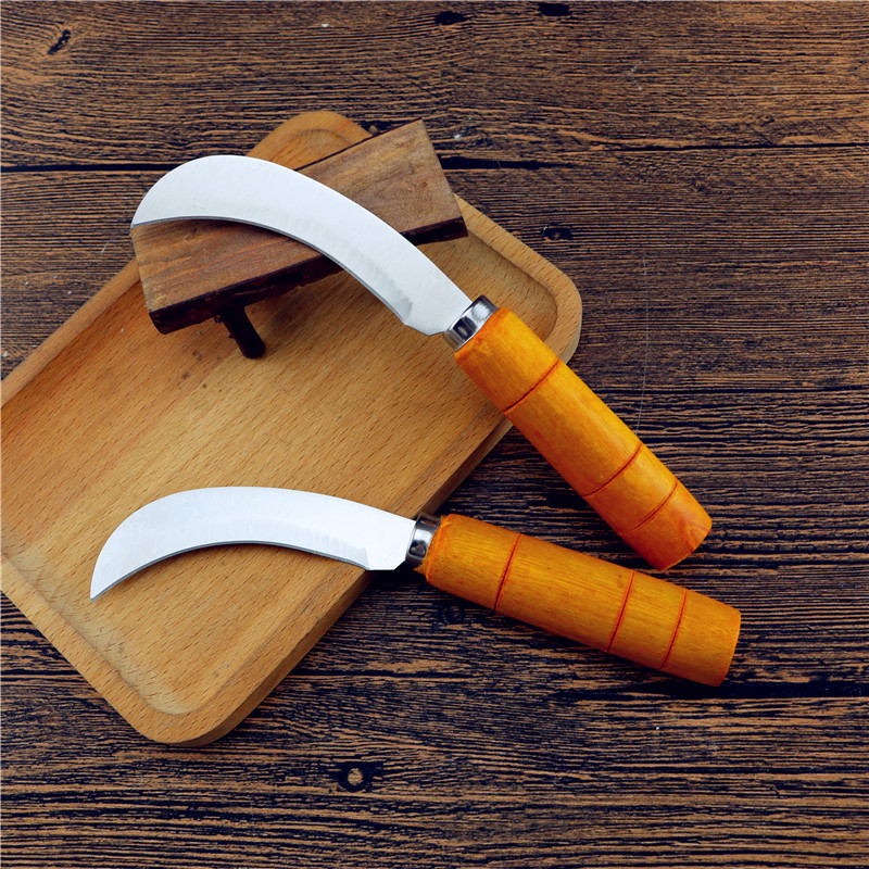 木柄弯刀 水果菠萝刀 割菜头香蕉削皮刀 多用可切割各类瓜果