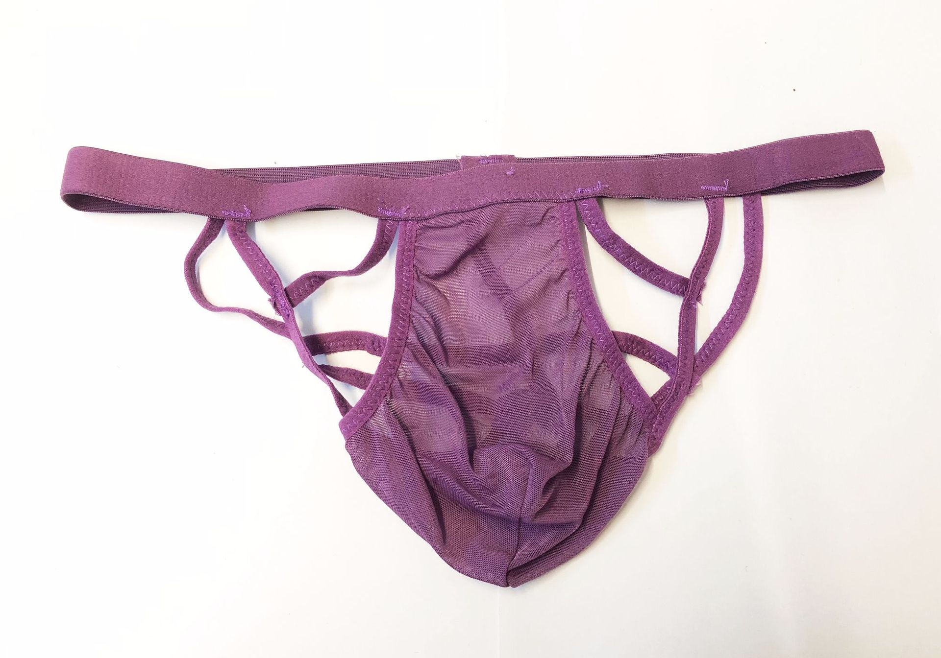 esibibi 性感透视男性双丁t裤男士情趣内裤男式丁字裤m128