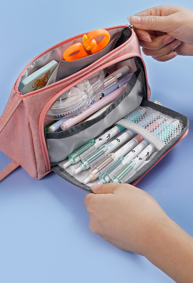 简约个性学习笔袋大容量 创意男女学生文具盒铅笔袋学习文具批发