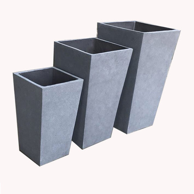 梯形组合纤维水泥花箱批发 办公楼种植设备 庭院成品水泥花盆定制