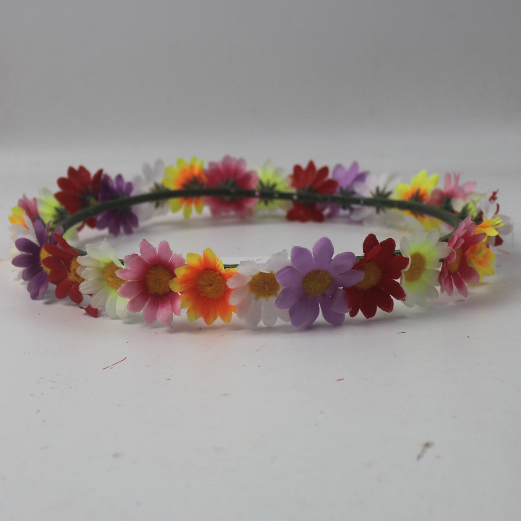 绢花头环塑料花环儿童节庆元旦舞台舞蹈扮演小孩成人戴头圆圈头饰